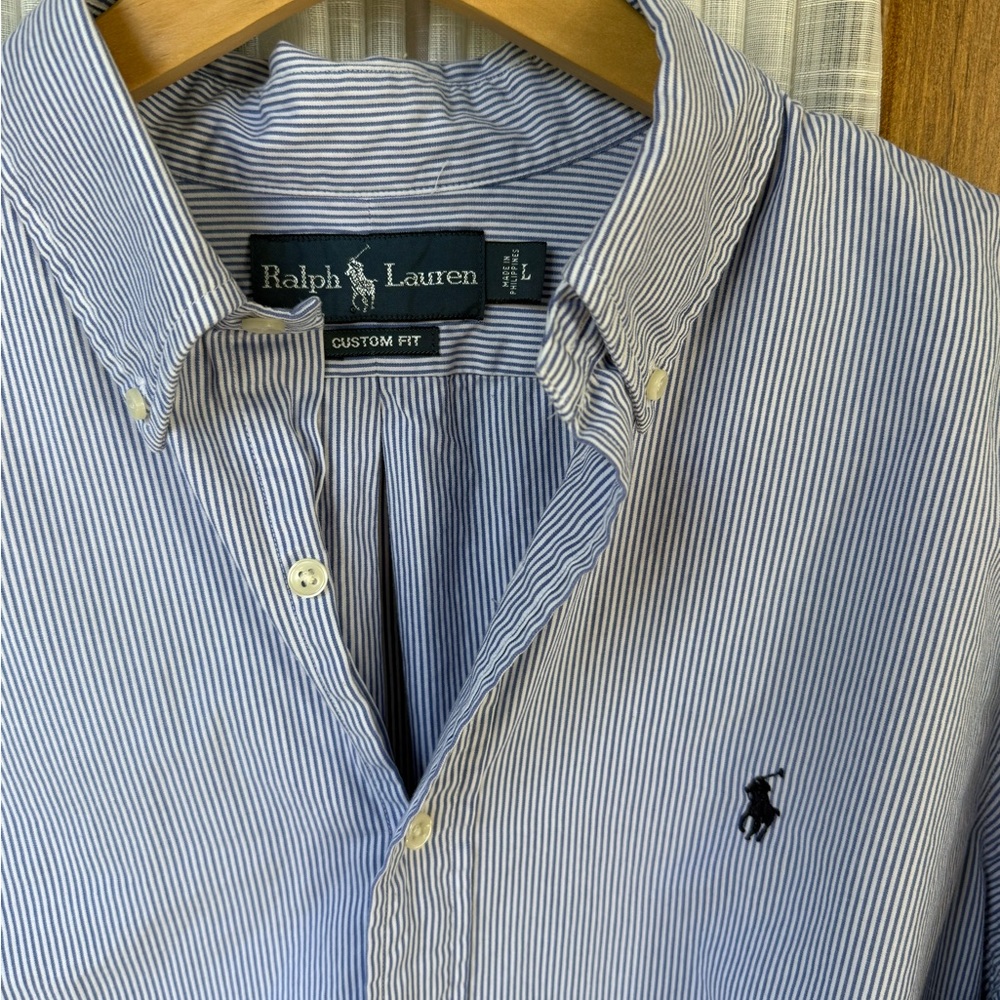 Ralph Lauren Men's Blue Pinstripe Shirt